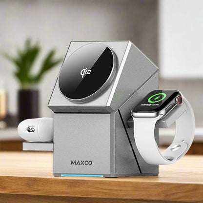 Premium Auto Rotating Phone dock - 3 in 1 wireless charger